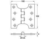 Parliament Hinge 102x102mm Brass PCP