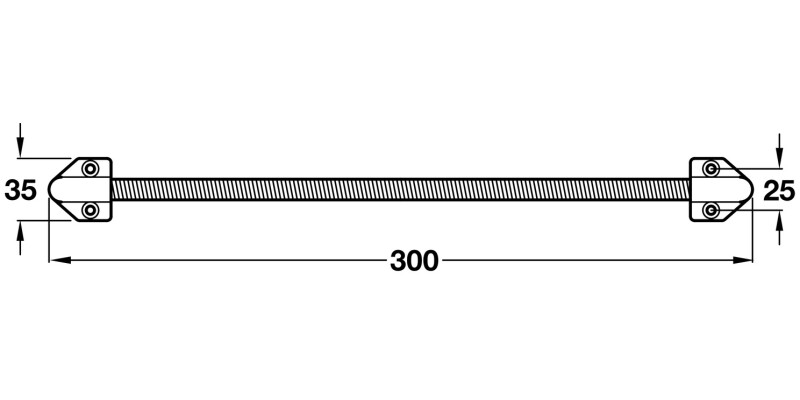 Door Loop 300x35mm Surface Mount SS