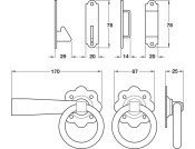 Plain Ring Gate Latch D67x170mm St Blk