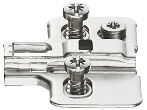 Mounting Plate, Cruciform, with Pre-Mounted Euro Screws, H&auml;fele Metalla 310