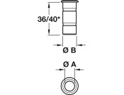 Dust Exc.Socket ts D9-15/D15x19mm Brs NP