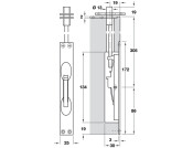 Lvr Act Flushbolt 172x25x30mm Brs PB