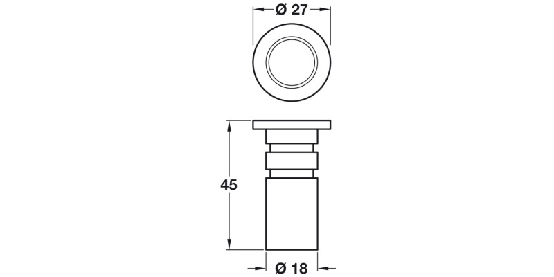 Dust Exc.Socket ts D11mm D27/18mm Brs NP