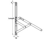 Friction Hinge Std Top Hung 305mm 430 SS
