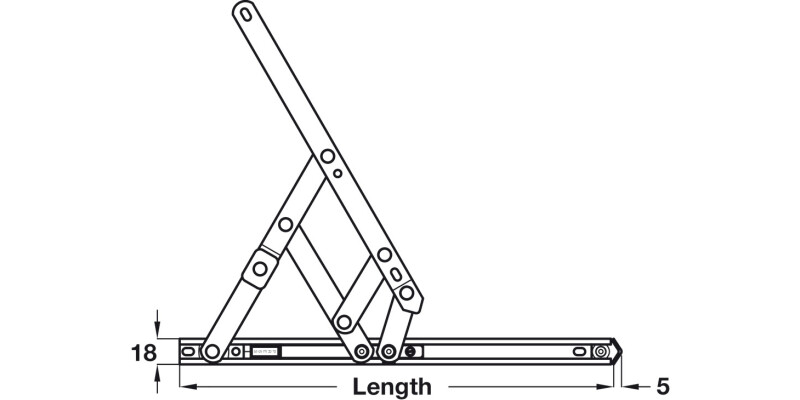 Restrictor Friction Hinge 509mm 24kg 52D