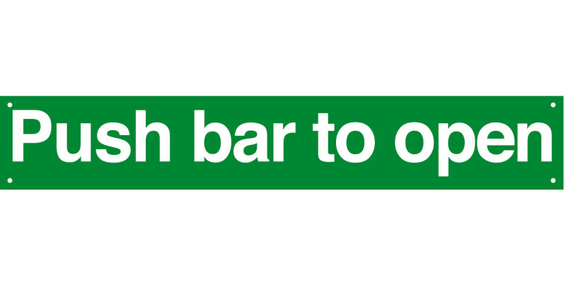 Sign 600x100mm-Push bar to open