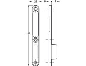 Centre Keep Base 190x22x8mm St BZP