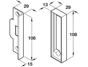 Rebate Set 25mm Box Latch Alu SA