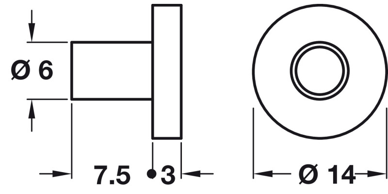 Flexible Washer D14mm f Mirrors Pl Blk