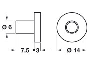 Flexible Washer D14mm f Mirrors Pl Blk