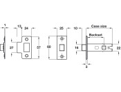 Tubular Mortice Latch BT 45/67mm EB