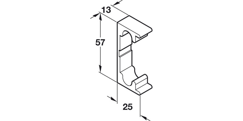Rebate Set 13mm Tub Mort Latch Alu/St NP