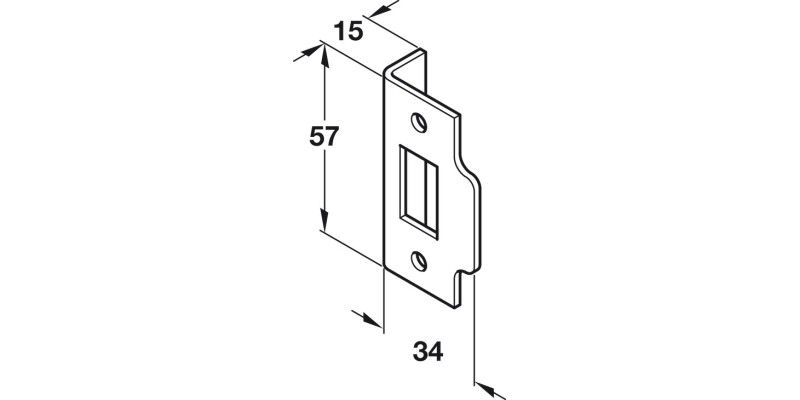 Rebate Set 13mm Tub Mort Latch Alu/St NP