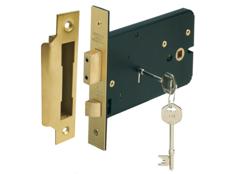 Horizontal 5 Lever Sash Lock, Mortice, 57 mm Backset, Stainless Steel or Brass
