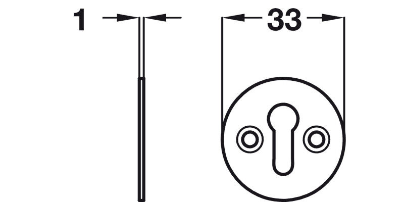 Escutcheon D33mm Plain Std KW Alu SAA