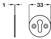 Escutcheon D33mm Plain Std KW Alu SAA