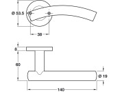 HL03 Lvr Set D53.5mm WC Set 304 PSS