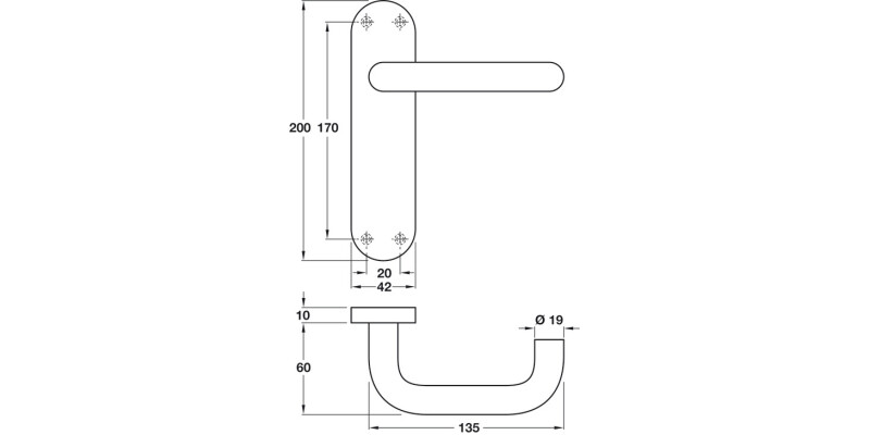 Snowdon Lvr Hdls/Plt 19mm Std KW 316 SSS