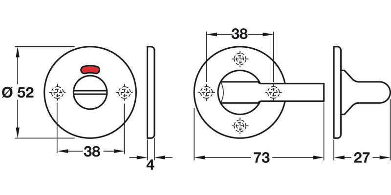 Disabled WC Set D52mm 316 SSS