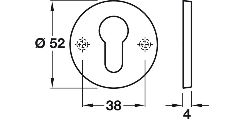 Escutcheon D52mm Pro Cyl 316 SSS