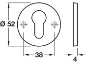 Escutcheon D52mm Pro Cyl 316 SSS