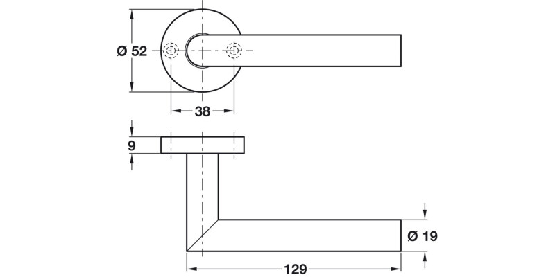 Lever Hdls/Rose D19mm 316 SSS