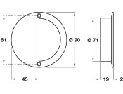 Flush Pull Hdl D90mm 316 PSS