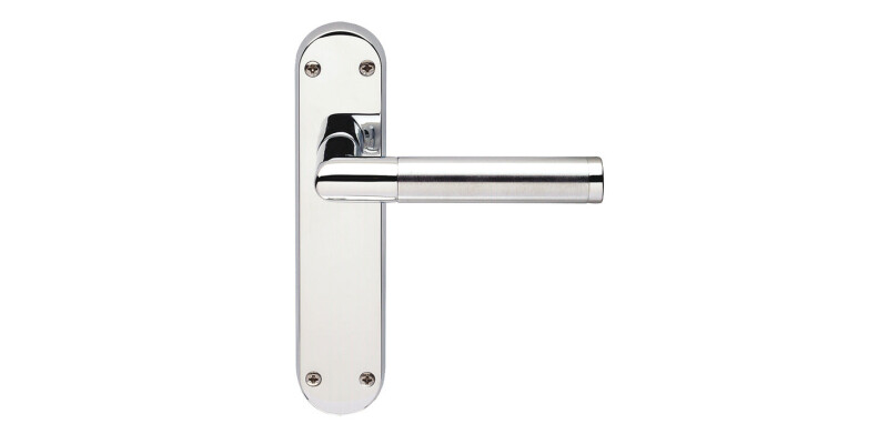 Mitred Lever Hdls/Plt Latch Brass P/SC