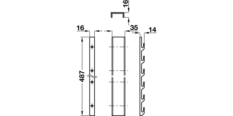 Ropox Wall Cabinet Bracket Alu 487mm