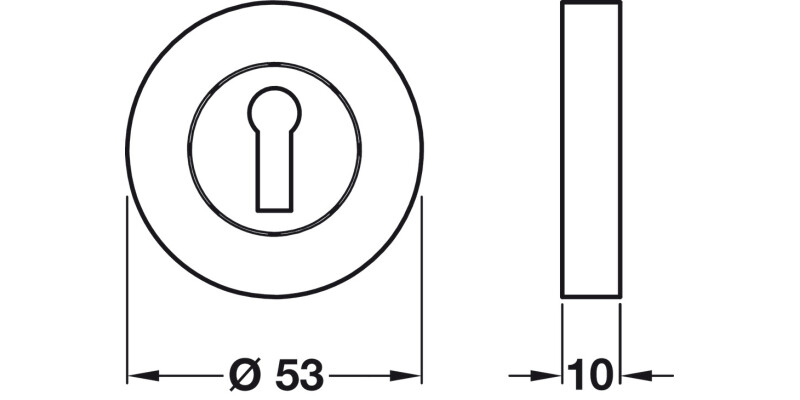 Escutcheon D53mm Std KW ZA PC