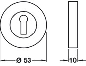 Escutcheon D53mm Std KW ZA PC