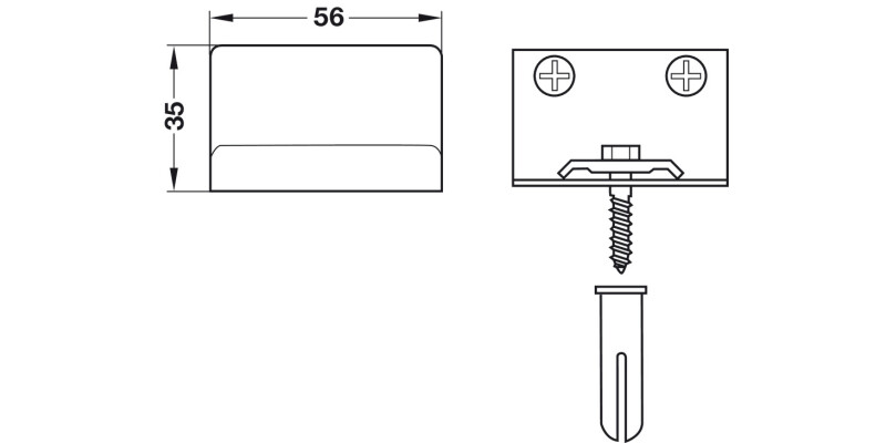 Cabinet Hanger Scr Fix Galv St White