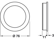 Flush Pull Hdl Plain D76x11mm Brass PN