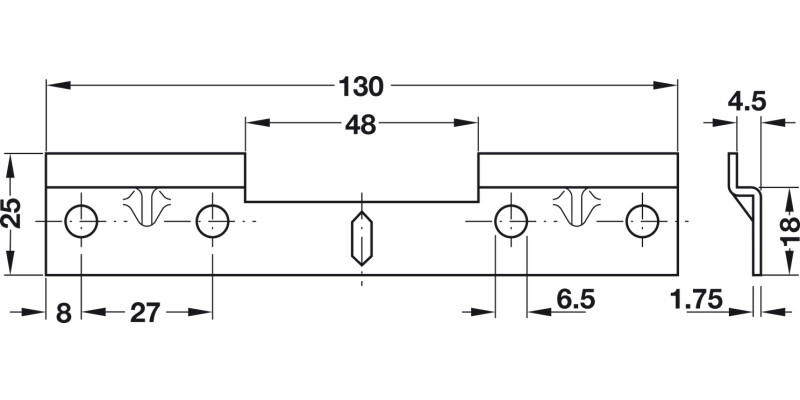 Traser-6 Dbl Wall Mount Plate 130mm ZPS