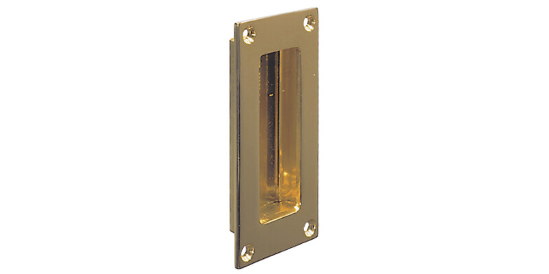 Flush Pull Hdl 102x51mm Brass PB