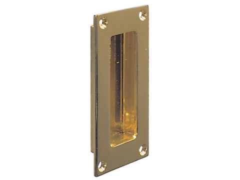 Flush Pull Hdl 102x51mm Brass PB