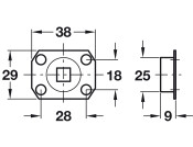 Fixed Dead Mount 29x38x25mm SCB