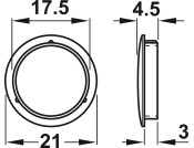 Traser-6 Cover Cap D18mm Pl Nkl