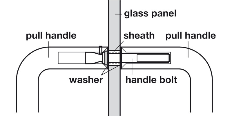 Glass Door Fixing Set B2B D16mm M6