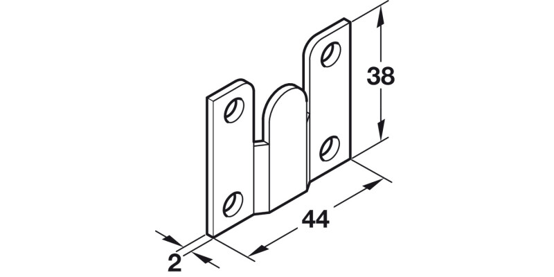 Cabinet Hanger Wall Plt 44x2.0mm SZP