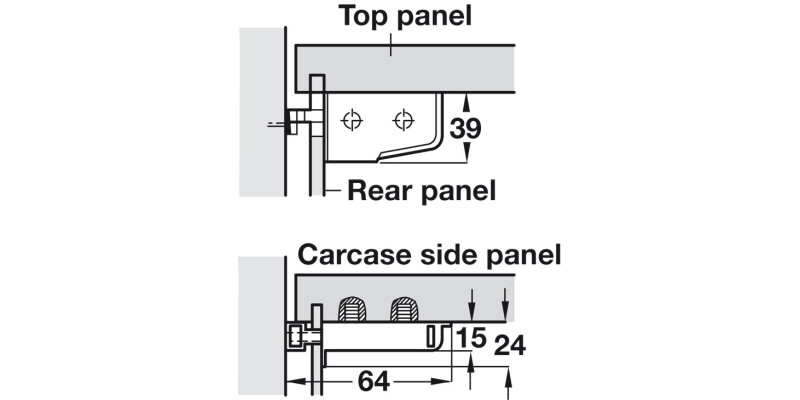 Cabinet Hanger 10mm DF RH 65kg Pl CrWht