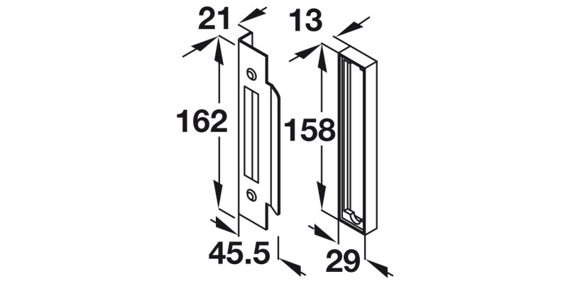 Rebate Set 13mm Horiz Modular St Silver
