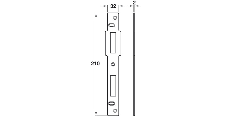 Centre Keep Narrow 210x32x2mm St BZP