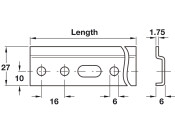 Cabinet Hanger Wall Rail 27x2032mm Galv