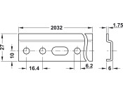 Cabinet Hanger Wall Rail 27x2032mm Galv