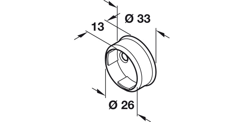 W/Robe Rail D26mm Socket CP