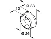 W/Robe Rail D26mm Socket CP
