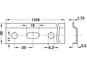 Cabinet Hanger Wall Rail 29x1250mm Galv