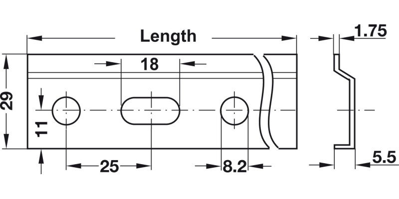 Cabinet Hanger Wall Rail 29x1250mm Galv