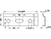 Cabinet Hanger Wall Rail 29x1250mm Galv